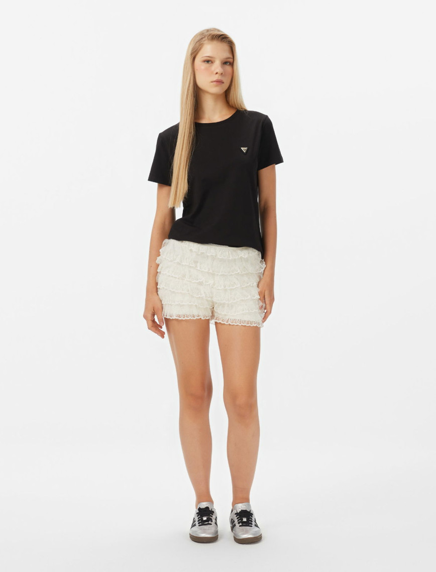 Guess Colette Oversize Fit Kadın Siyah T-Shirt Guess Colette Oversize Fit Kadın Siyah T-Shirt