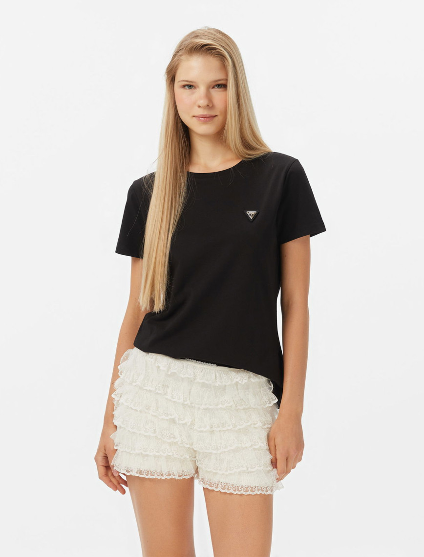 Guess Colette Oversize Fit Kadın Siyah T-Shirt Guess Colette Oversize Fit Kadın Siyah T-Shirt