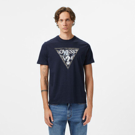 Guess Triangle Regular Fit Erkek Lacivert T-Shirt Guess Triangle Regular Fit Erkek Lacivert T-Shirt