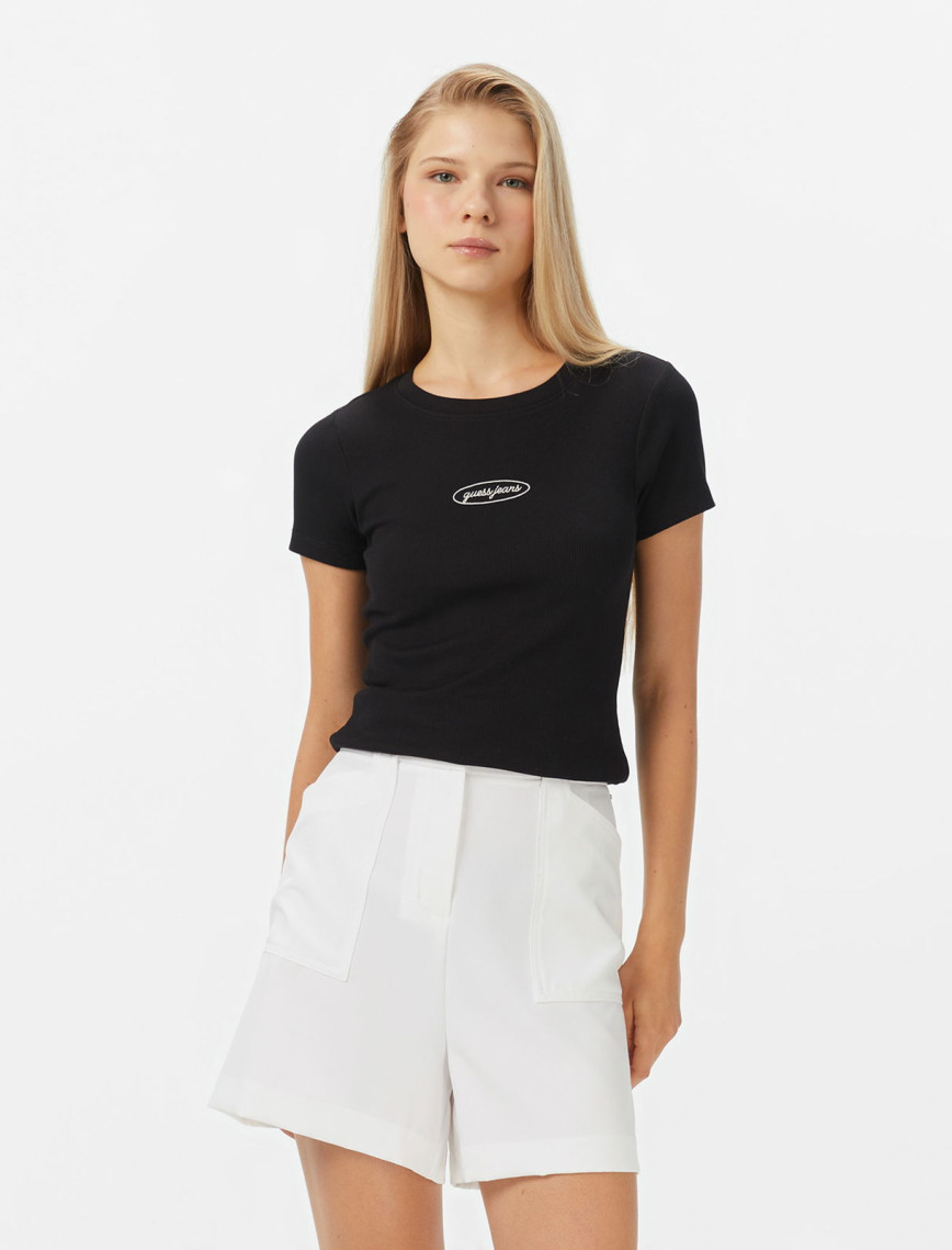 Guess Jeans Top Kadın Pembe T-Shirt Guess Jeans Top Kadın Pembe T-Shirt