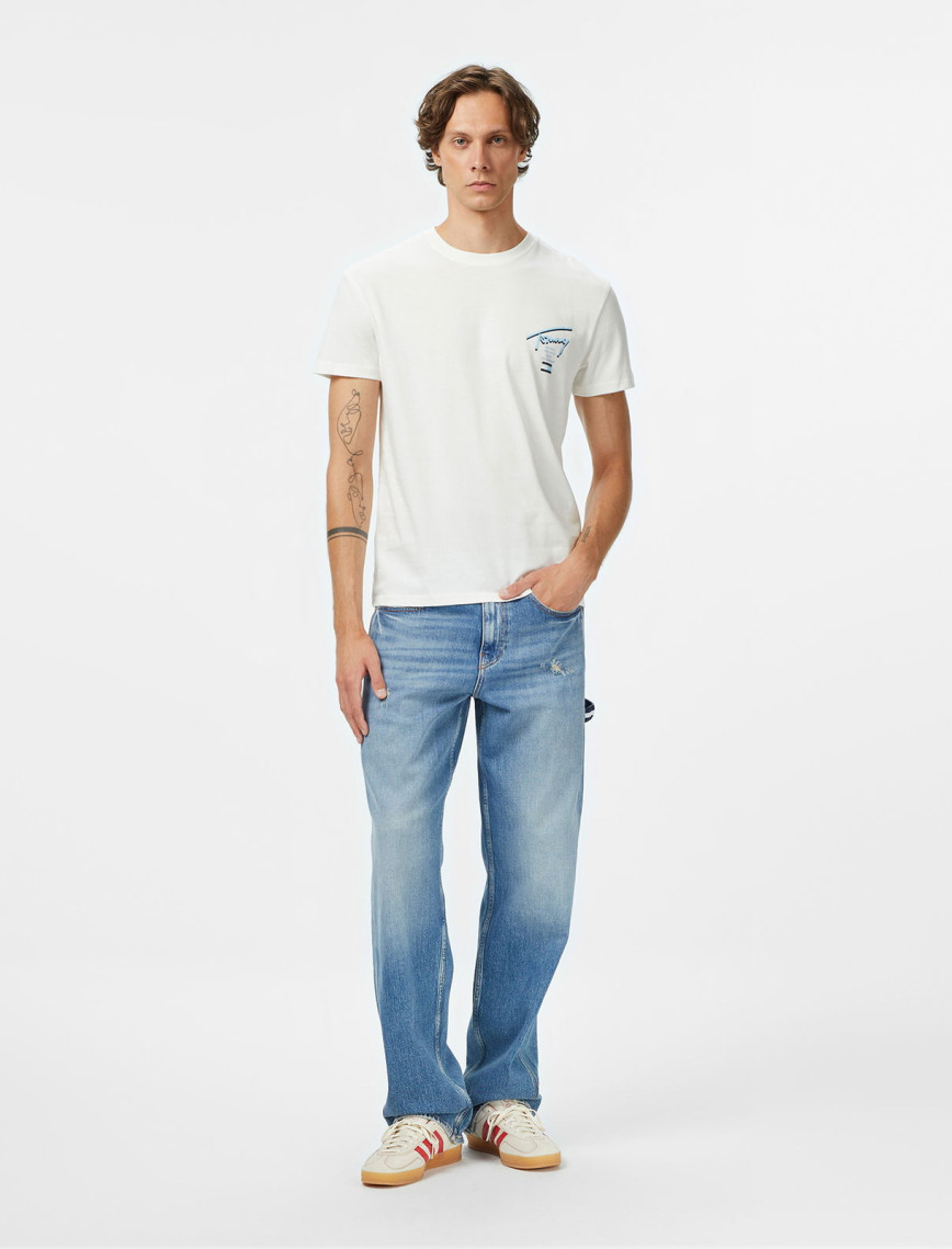 Tommy Jeans Regular Signature City Erkek Beyaz T-Shirt Tommy Jeans Regular Signature City Erkek Beyaz T-Shirt