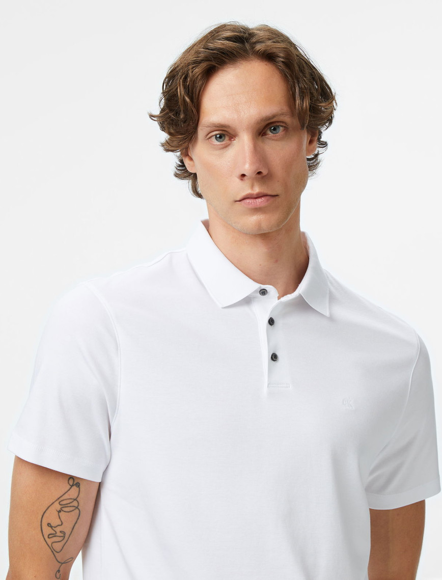 Calvin Klein Supima Erkek Beyaz Polo Calvin Klein Supima Erkek Beyaz Polo