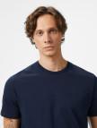 Calvin Klein Smooth Solid Erkek Mavi T-Shirt Calvin Klein Smooth Solid Erkek Mavi T-Shirt