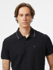 Calvin Klein Refined Pique Tipped Classic Erkek Siyah Polo