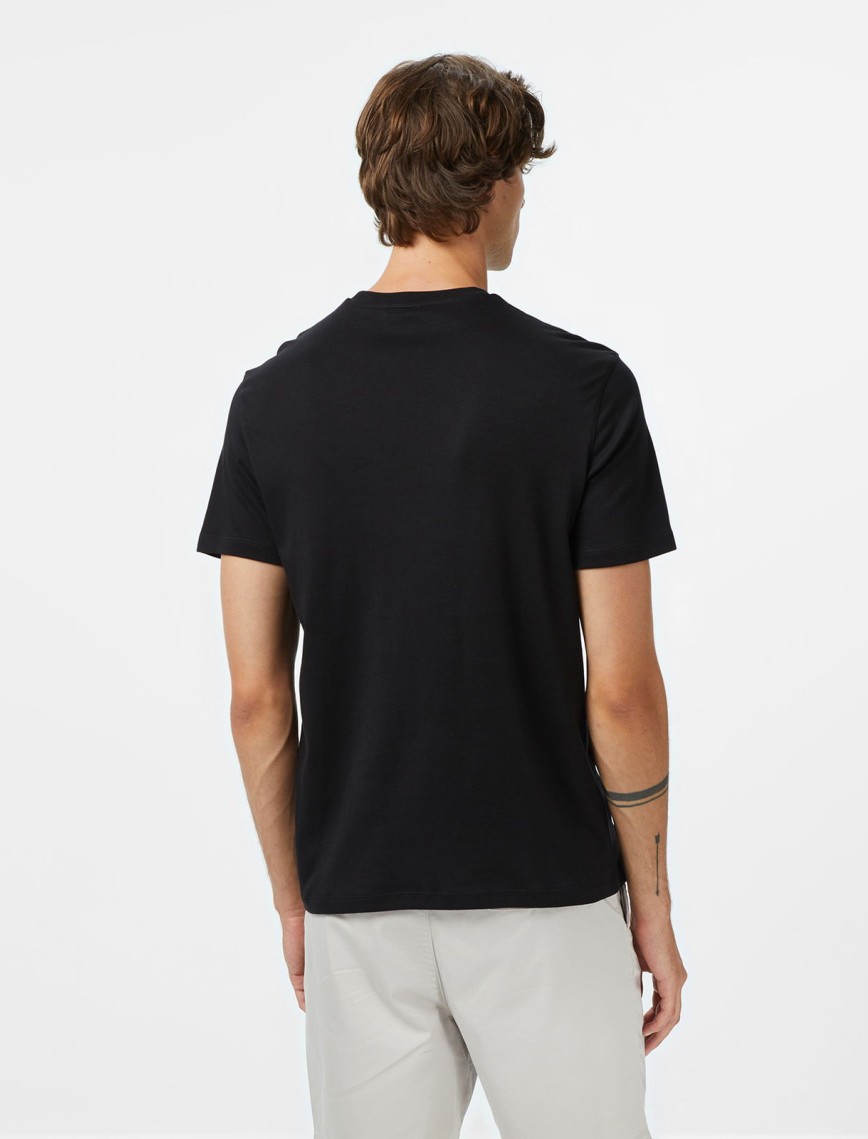 Calvin Klein Supima Chest Crewneck Erkek Siyah T-Shirt