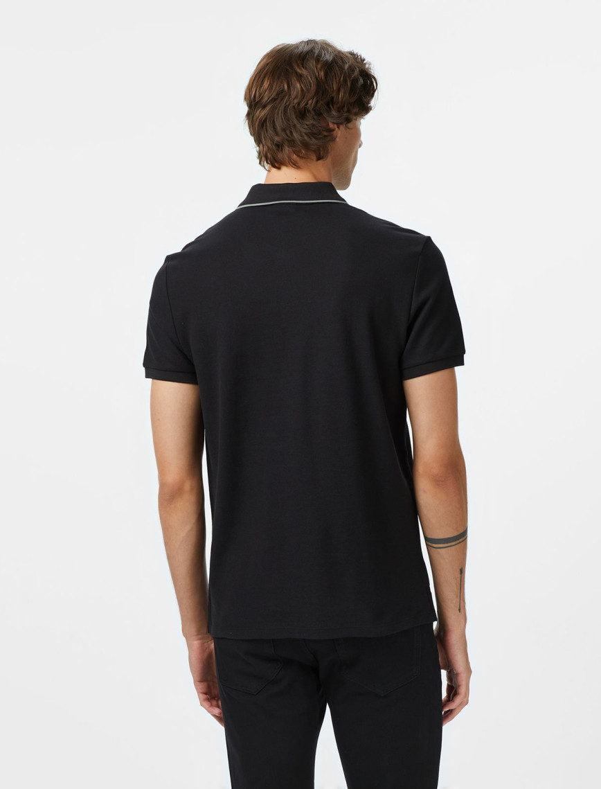 Calvin Klein Refined Pique Tipped Classic Erkek Siyah Polo