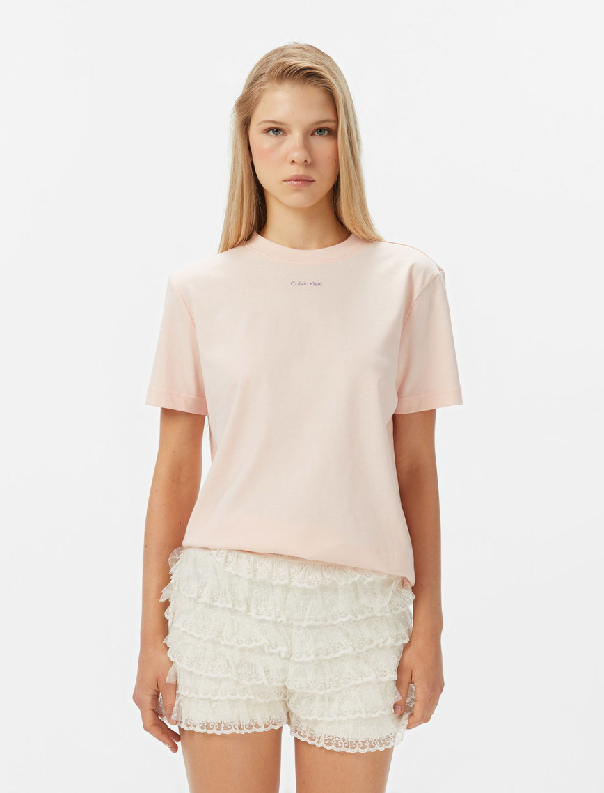Calvin Klein Classic Logo Kadın Pembe T-Shirt Calvin Klein Classic Logo Kadın Pembe T-Shirt