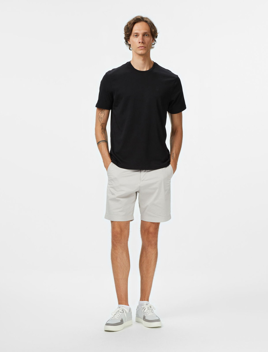 Calvin Klein Supima Chest Crewneck Erkek Siyah T-Shirt