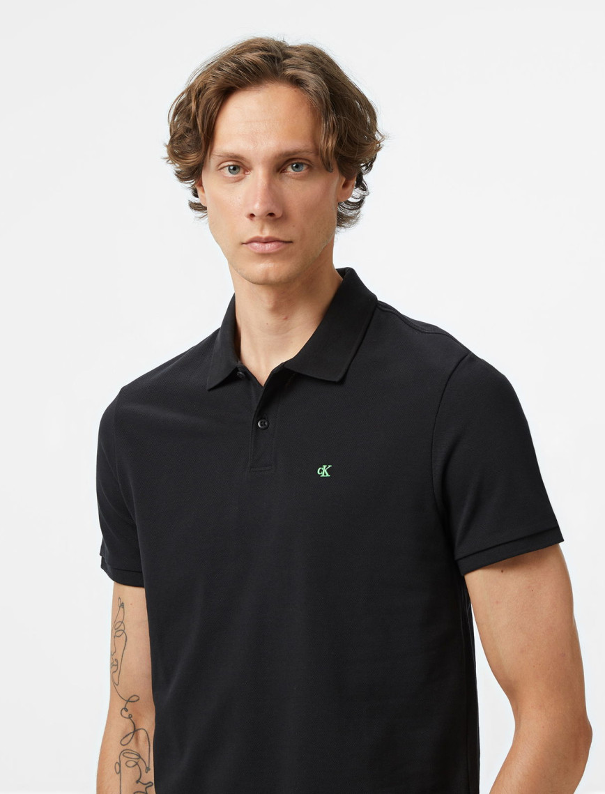Calvin Klein Casual Pique Classic Erkek Siyah Polo