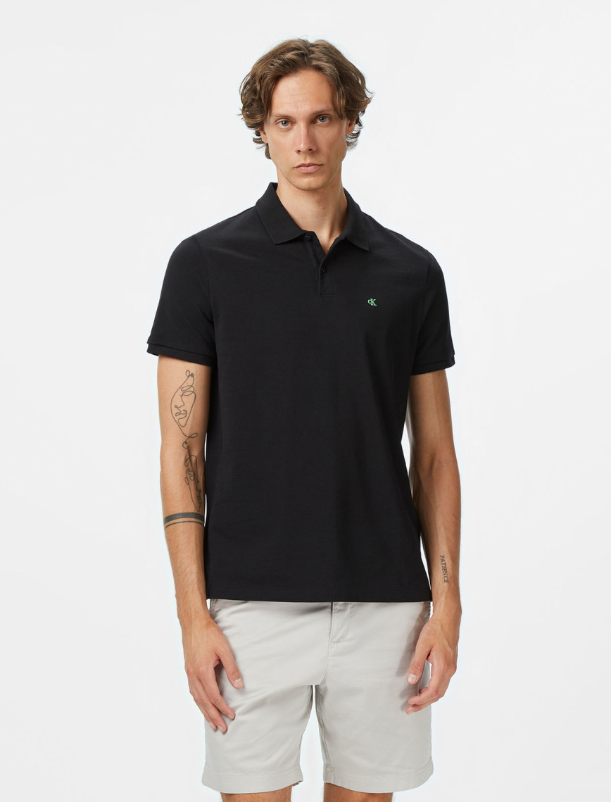 Calvin Klein Casual Pique Classic Erkek Siyah Polo
