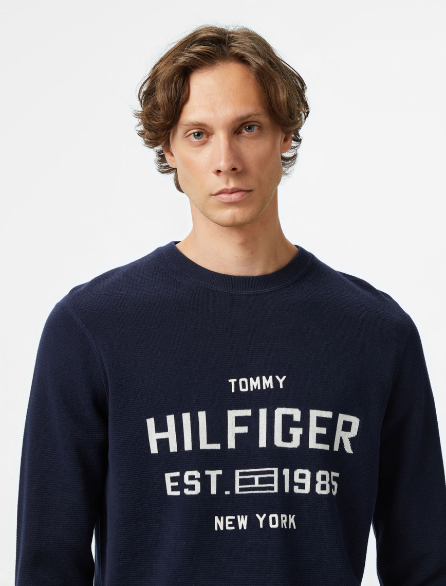 Tommy Hilfiger Athleisure Varsity Erkek Mavi Kazak Tommy Hilfiger Athleisure Varsity Erkek Mavi Kazak