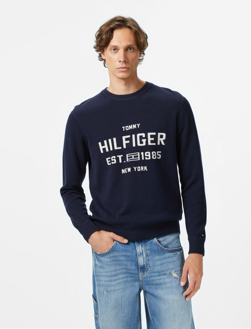 Tommy Hilfiger Athleisure Varsity Erkek Mavi Kazak Tommy Hilfiger Athleisure Varsity Erkek Mavi Kazak