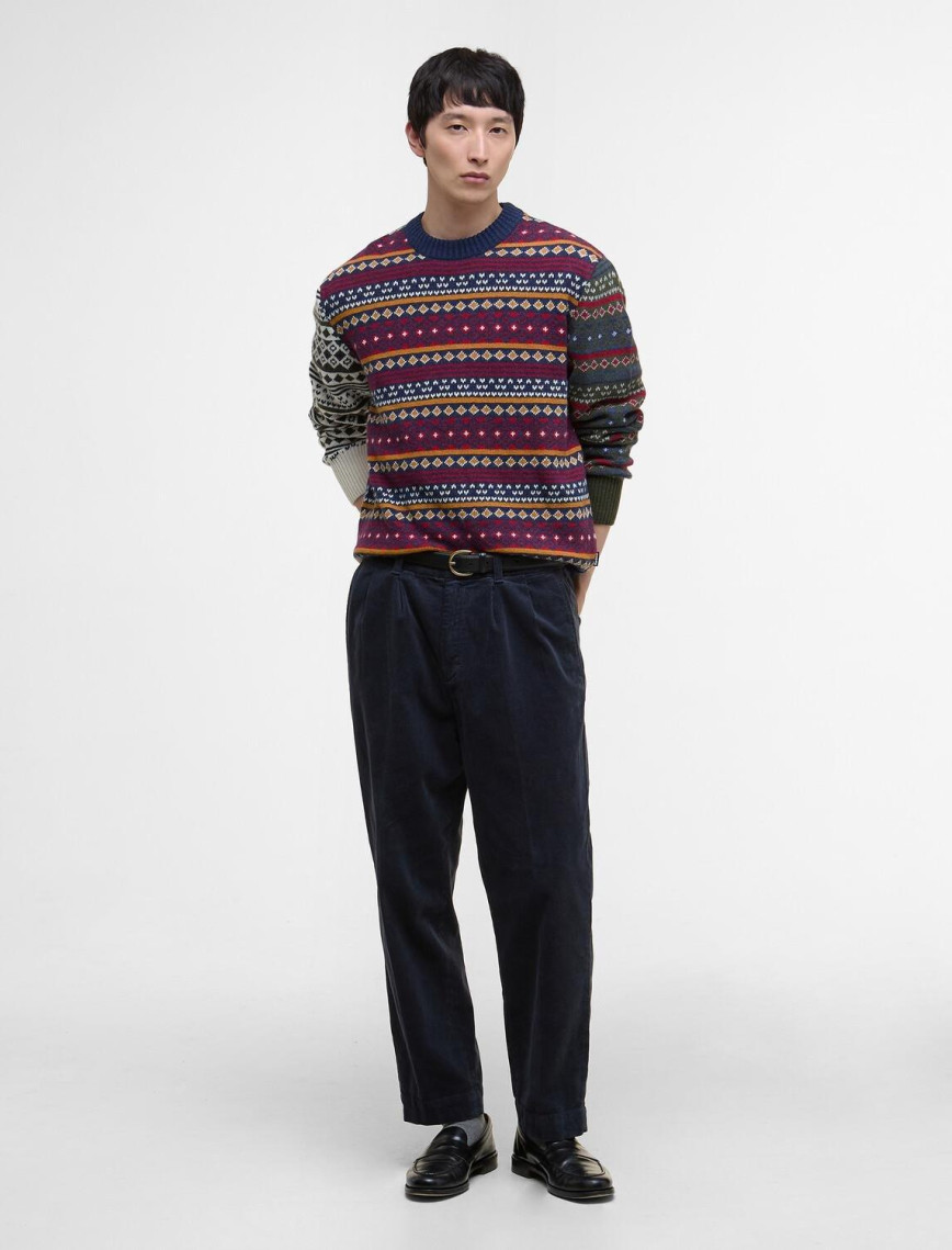 Barbour Patchwork Fair Isle Crew Neck Kazak Barbour Patchwork Fair Isle Crew Neck Kazak