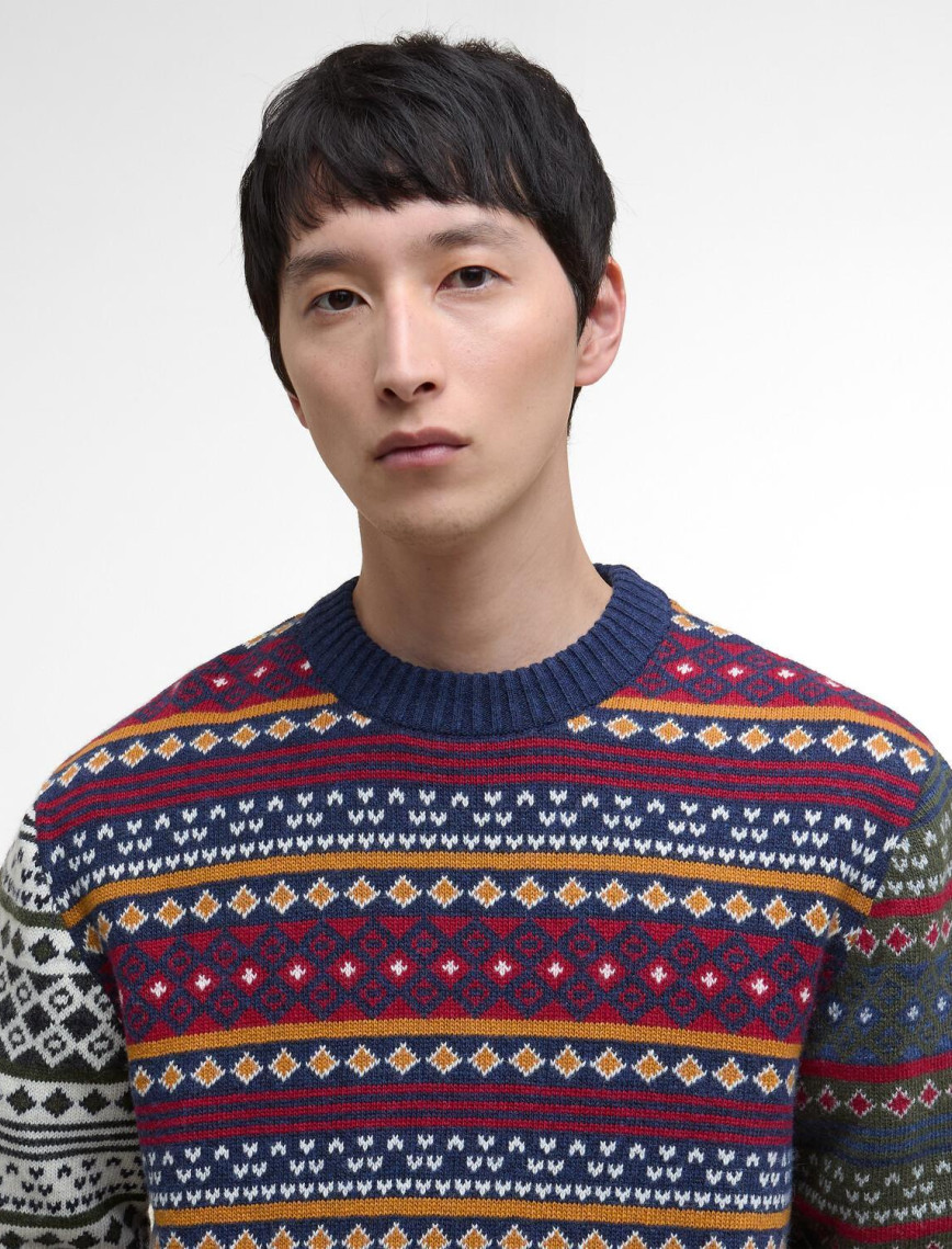 Barbour Patchwork Fair Isle Crew Neck Kazak Barbour Patchwork Fair Isle Crew Neck Kazak