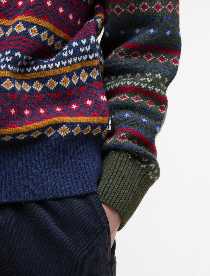 Barbour Patchwork Fair Isle Crew Neck Kazak Barbour Patchwork Fair Isle Crew Neck Kazak