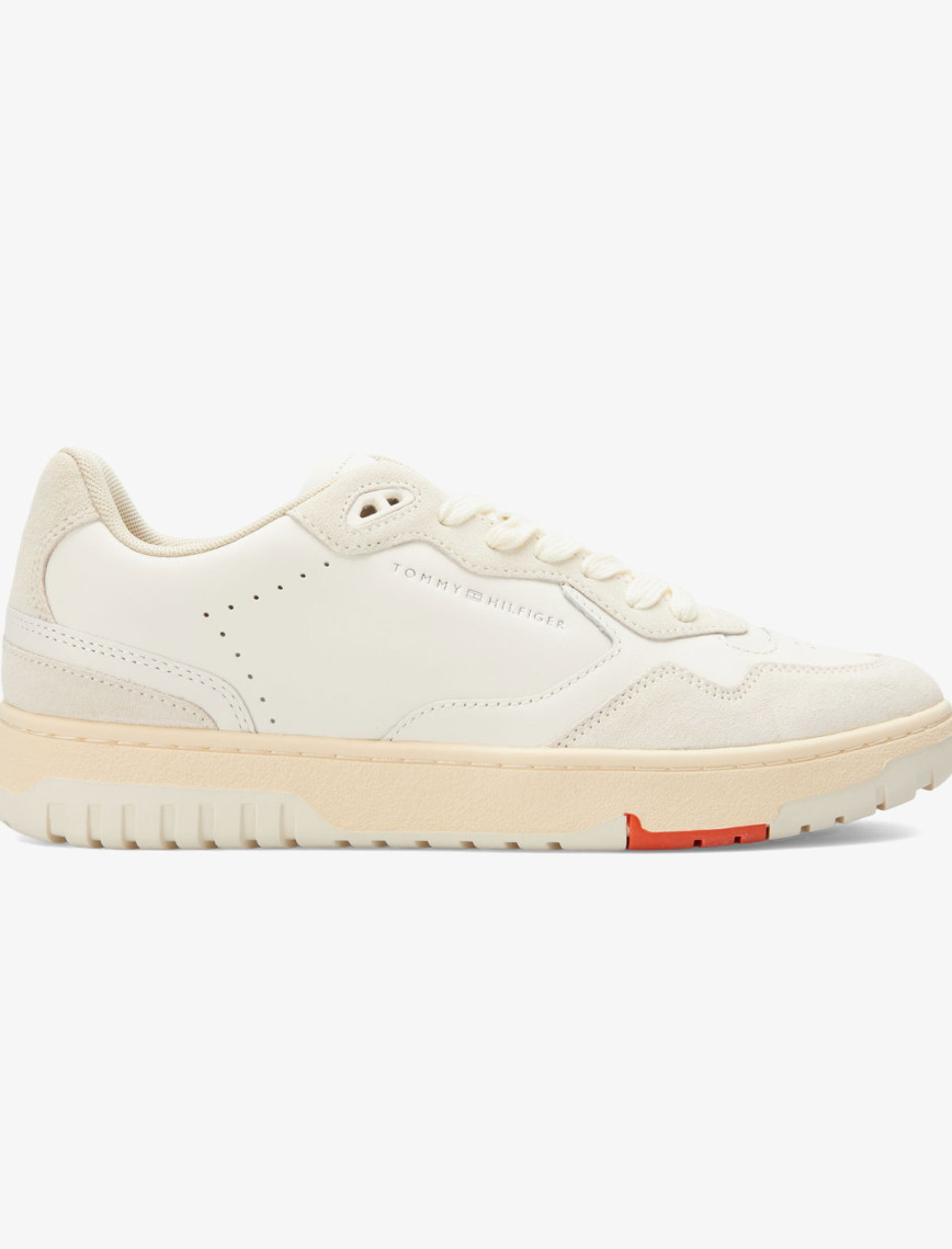 Tommy Jeans Leather Logo Basketball Erkek Beyaz Sneaker Tommy Jeans Leather Logo Basketball Erkek Beyaz Sneaker