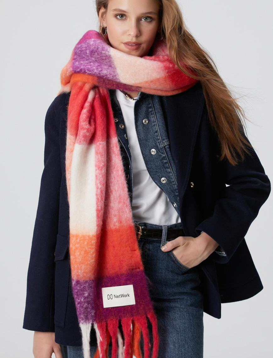 Network Kadın Renkli Atkı