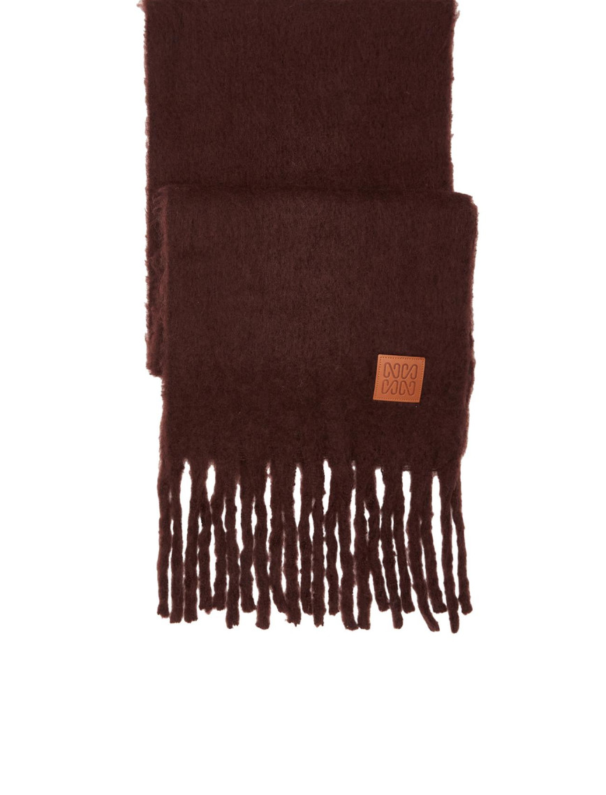 Network Unisex Koyu Kahverengi Kadın Yün Karışımlı Atkı Network Unisex Koyu Kahverengi Kadın Yün Karışımlı Atkı