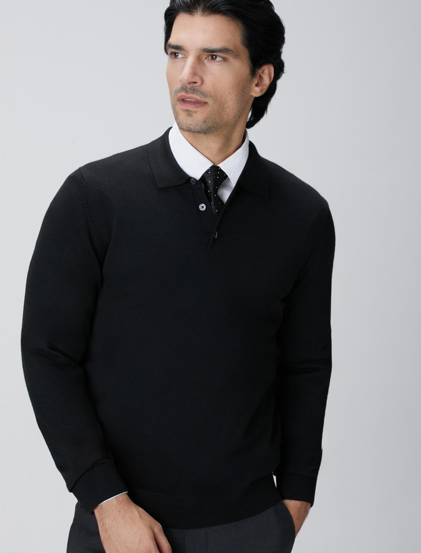 Network Erkek Siyah Yün Karışımlı Triko Kazak Network Erkek Siyah Yün Karışımlı Triko Kazak