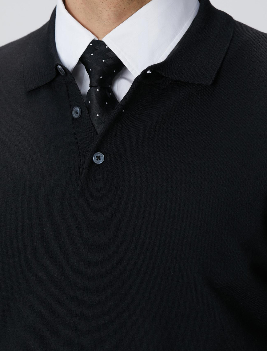 Network Erkek Siyah Yün Karışımlı Triko Kazak Network Erkek Siyah Yün Karışımlı Triko Kazak