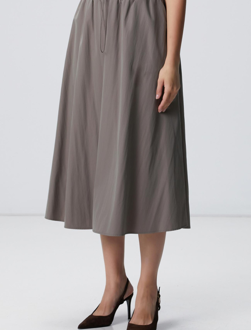 Network Kadın Açık Haki Midi Etek Network Kadın Açık Haki Midi Etek