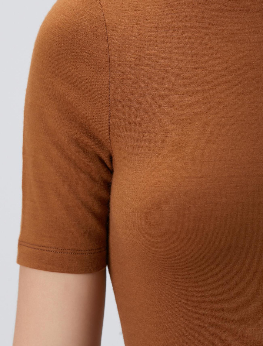 Network Kadın Camel Yün Karışımlı T-shirt Network Kadın Camel Yün Karışımlı T-shirt