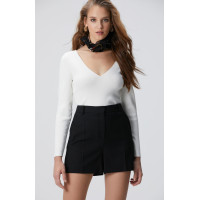 Network Kadın Kırık Beyaz V Yaka Basic Kazak Network Kadın Kırık Beyaz V Yaka Basic Kazak