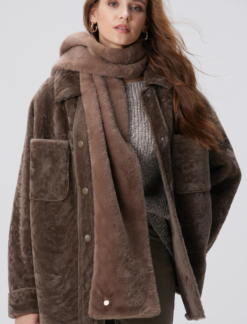 Network Kadın Kahverengi Peluş Atkı Network Kadın Kahverengi Peluş Atkı