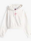 Tommy Jeans Relax Crop Heart Kadın Beyaz Hoodie Tommy Jeans Relax Crop Heart Kadın Beyaz Hoodie