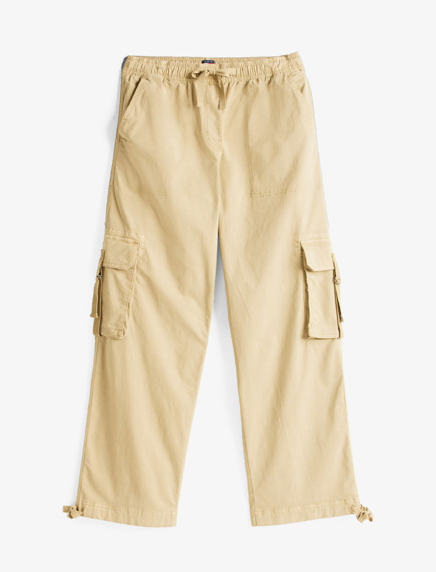 Tommy Hilfiger Loose Cargo Kadın Krem Pantolon Tommy Hilfiger Loose Cargo Kadın Krem Pantolon