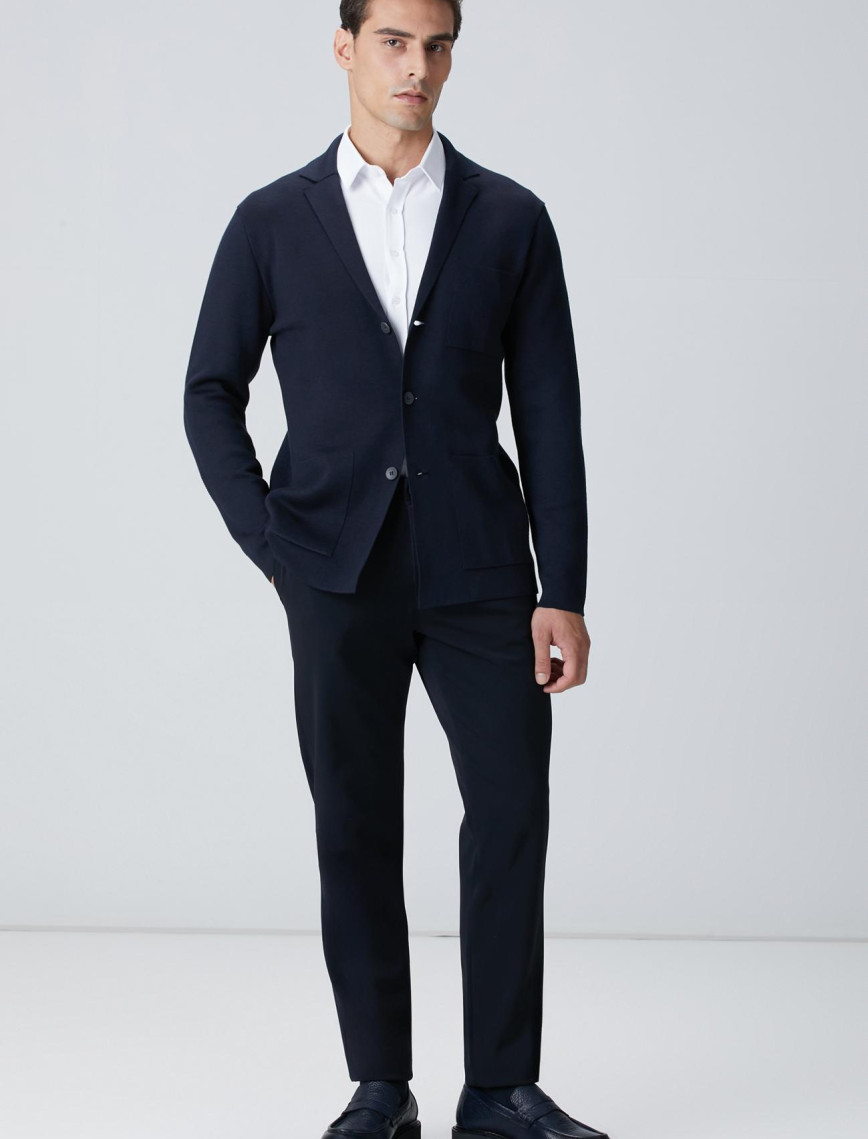 Network Erkek Lacivert Diyagonal Desenli Pantolon Network Erkek Lacivert Diyagonal Desenli Pantolon