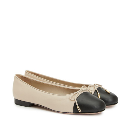 George Hogg Kadın Siyah Bej Deri Babet