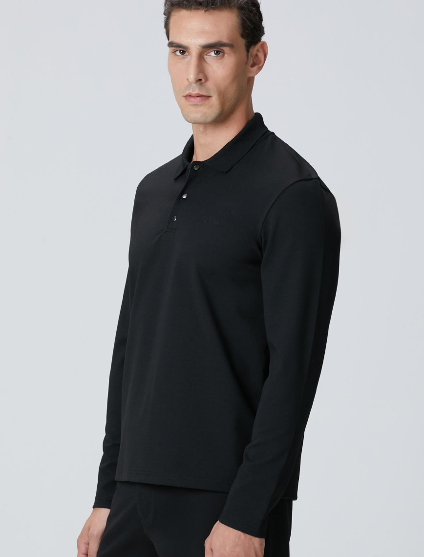 Network Erkek Siyah Polo Yaka Sweatshirt Network Erkek Siyah Polo Yaka Sweatshirt