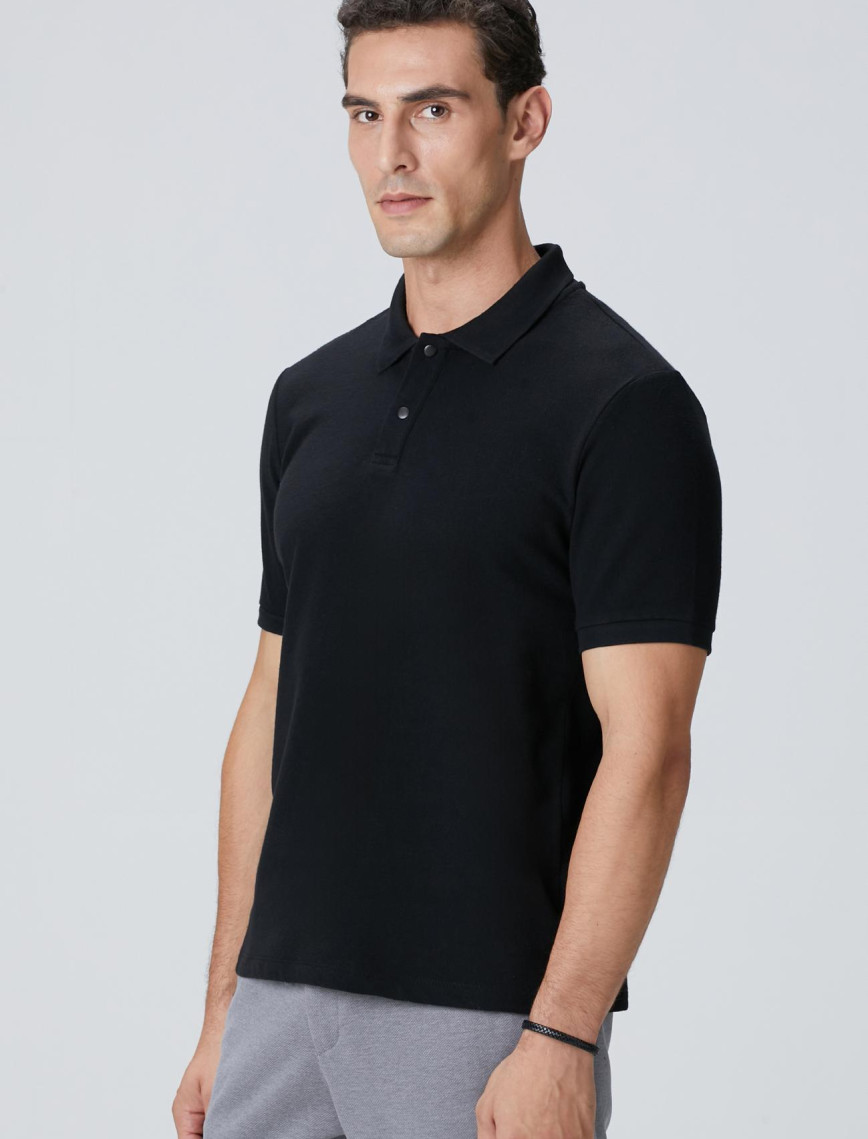 Network Erkek Siyah Çıtçıtlı T-shirt Network Erkek Siyah Çıtçıtlı T-shirt