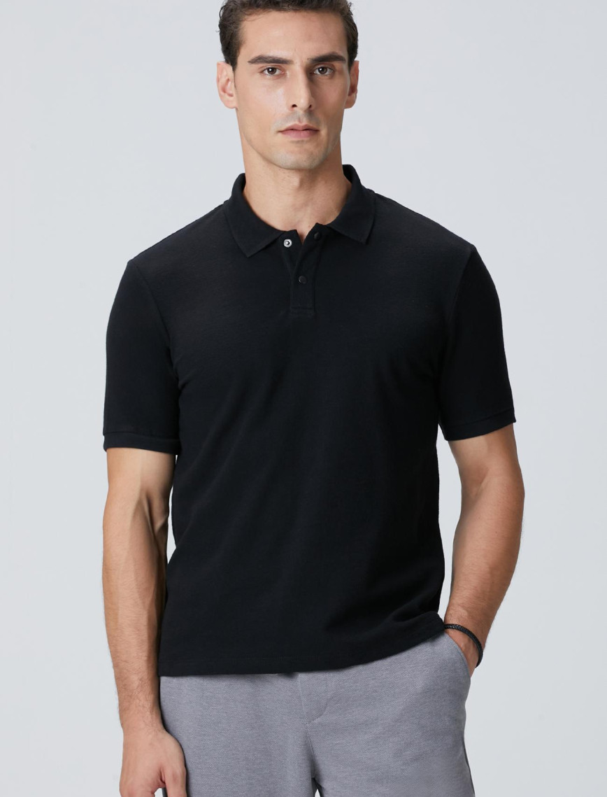 Network Erkek Siyah Çıtçıtlı T-shirt Network Erkek Siyah Çıtçıtlı T-shirt