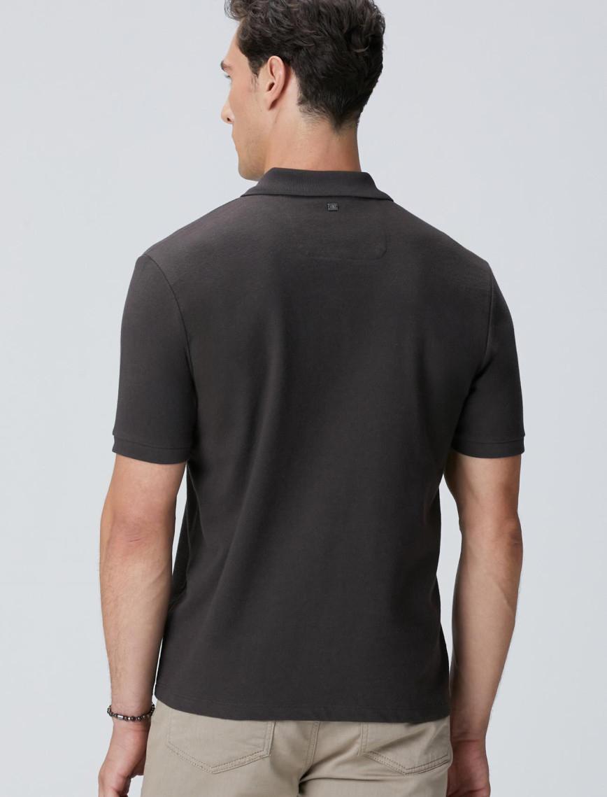 Network Erkek Acı Kahve Çıtçıtlı T-shirt Network Erkek Acı Kahve Çıtçıtlı T-shirt