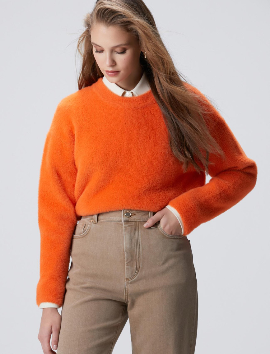 Network Kadın Turuncu Triko Kazak Network Kadın Turuncu Triko Kazak