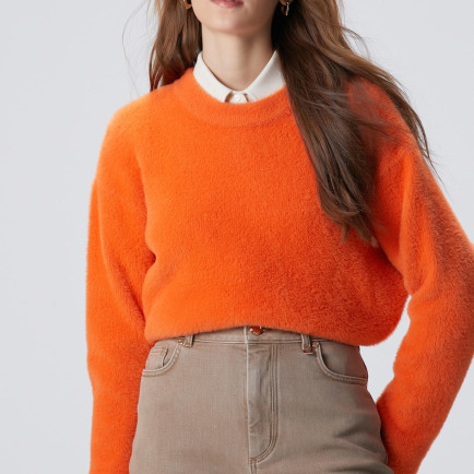 Network Kadın Turuncu Triko Kazak Network Kadın Turuncu Triko Kazak