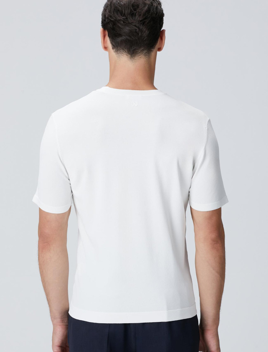 Network Erkek Kırık Beyaz Basic Triko Kazak