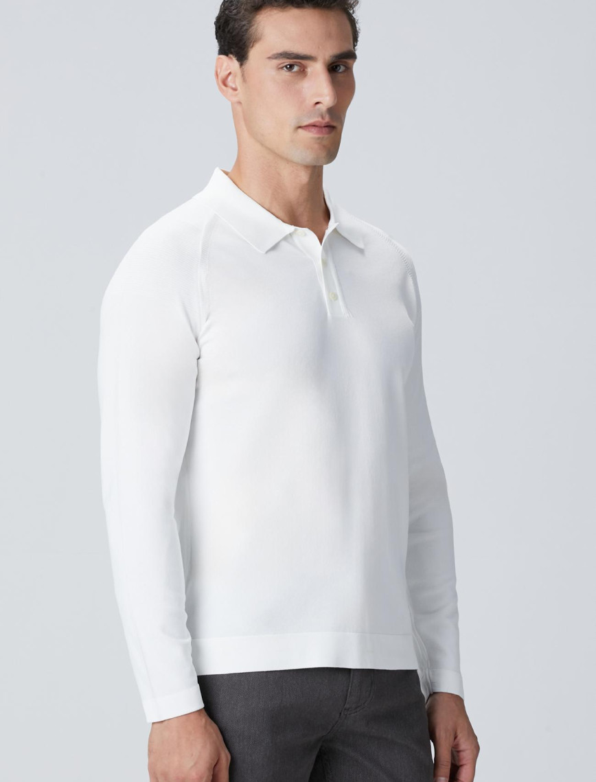 Network Erkek Kırık Beyaz Polo Yaka Triko Kazak Network Erkek Kırık Beyaz Polo Yaka Triko Kazak