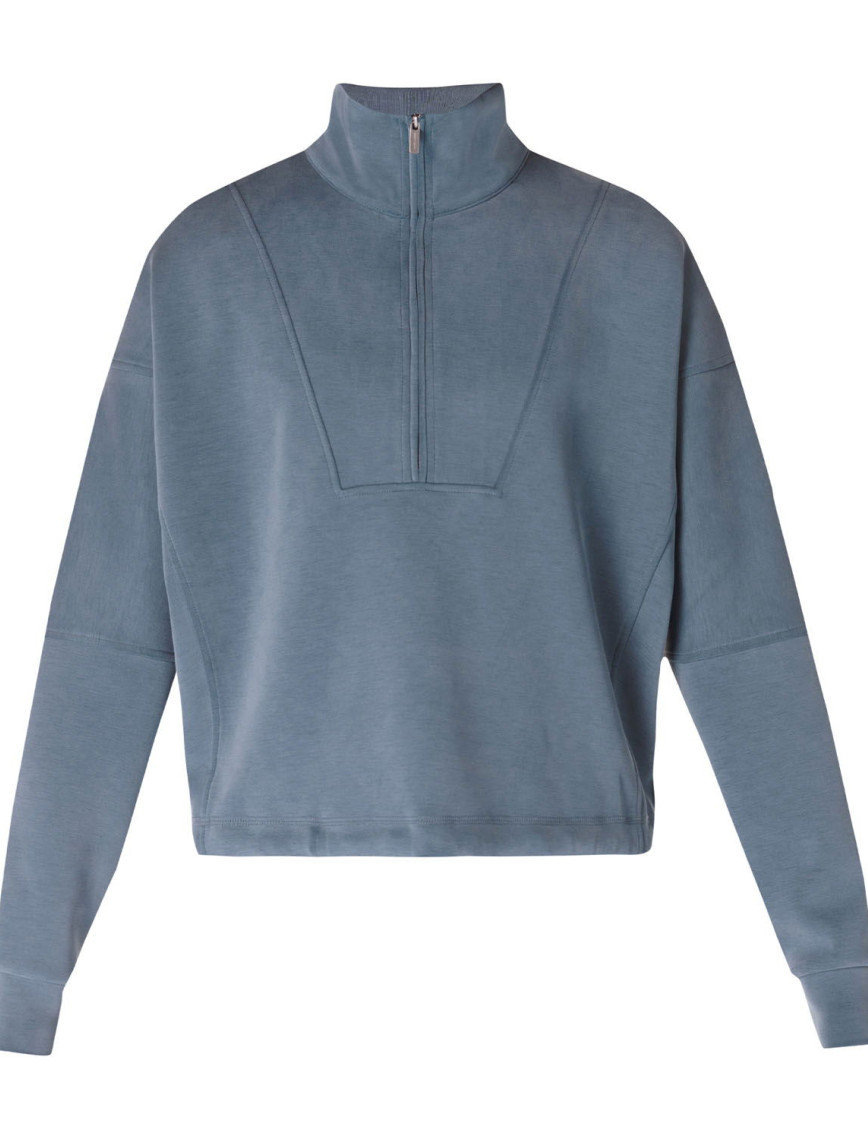 Sweaty Betty Sand Wash Funnel Neck Half Zip Kadın Mavi Sweatshirt Sweaty Betty Sand Wash Funnel Neck Half Zip Kadın Mavi Sweatshirt