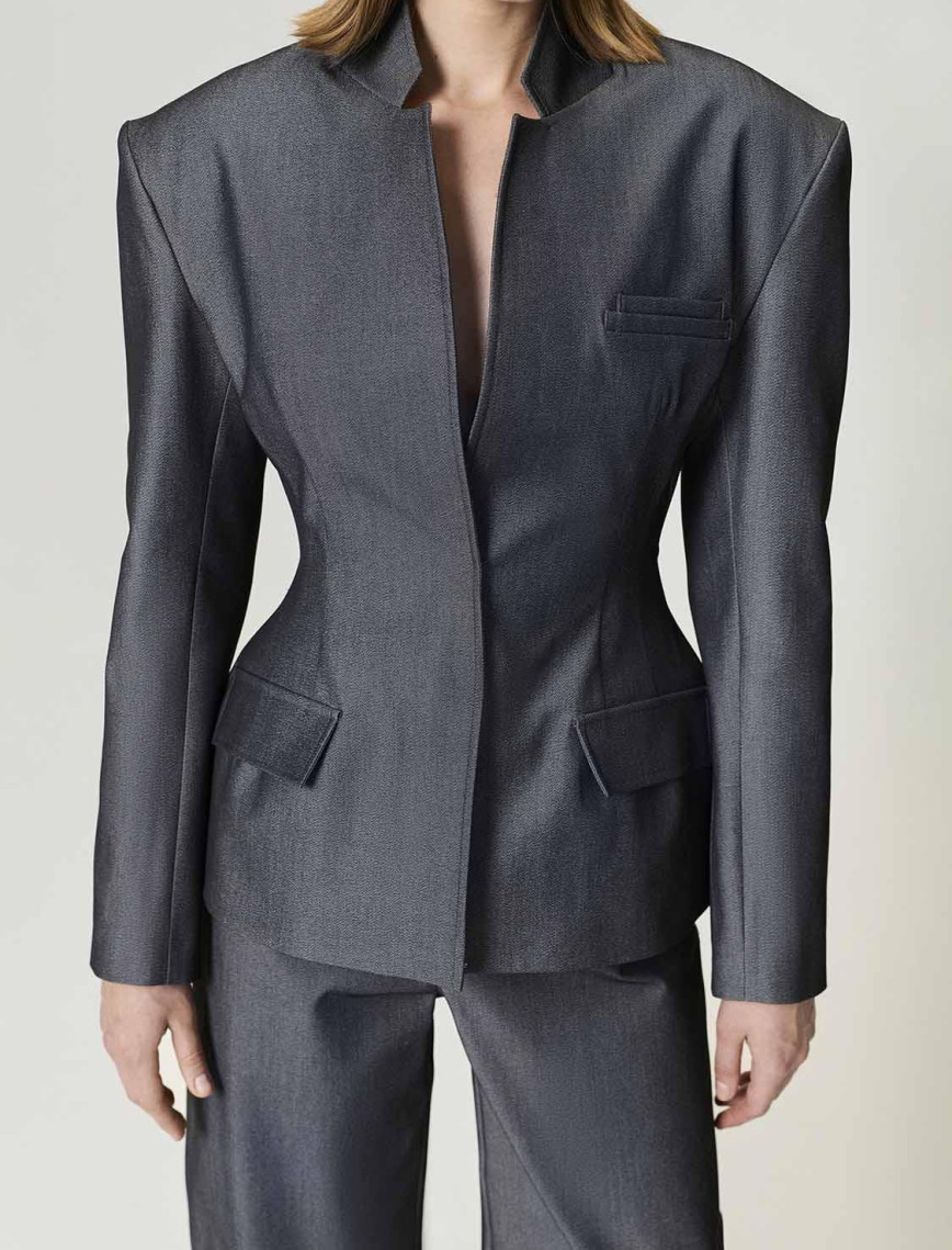 Hakim Yaka Vatkalı Ceket Hakim Yaka Vatkalı Ceket