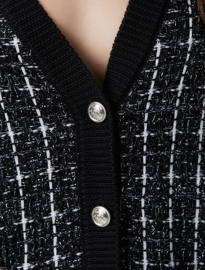 Network Kadın Siyah Beyaz Yün Karışımlı Hırka Network Kadın Siyah Beyaz Yün Karışımlı Hırka