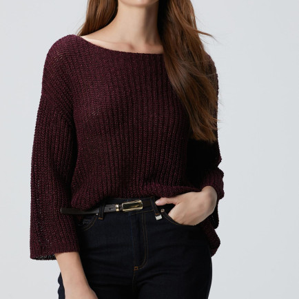 Network Kadın Bordo Truvakar Kol Triko Kazak Network Kadın Bordo Truvakar Kol Triko Kazak