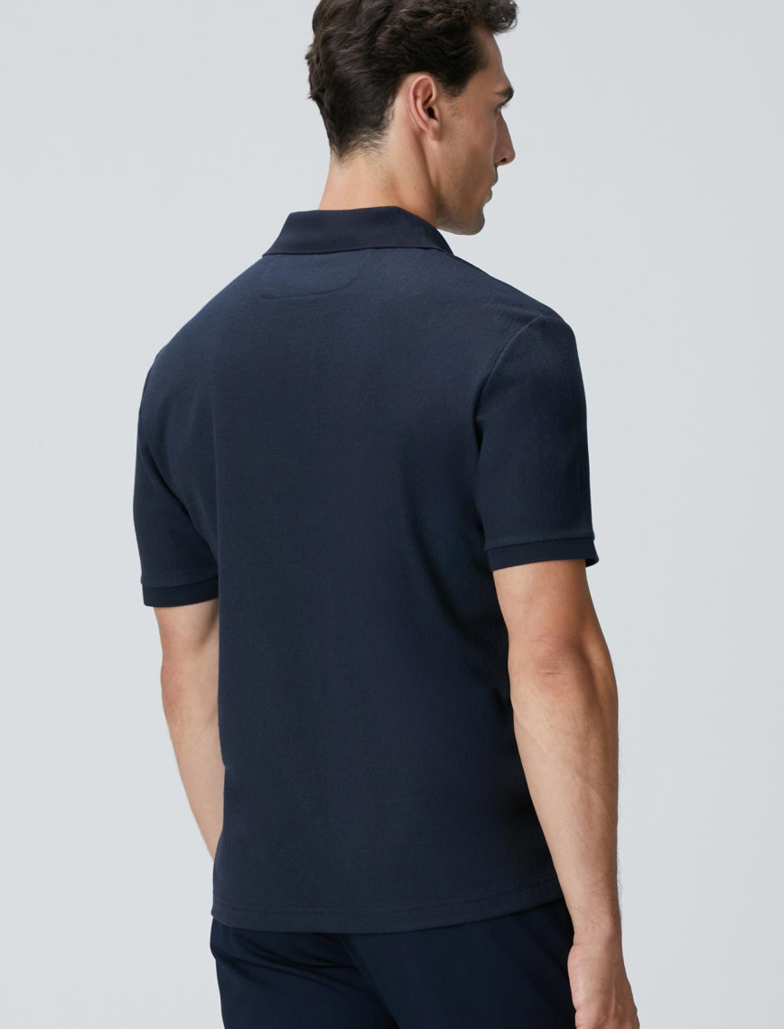 Network Erkek Lacivert Polo Yaka Düğmeli Jakarlı T-shirt Network Erkek Lacivert Polo Yaka Düğmeli Jakarlı T-shirt