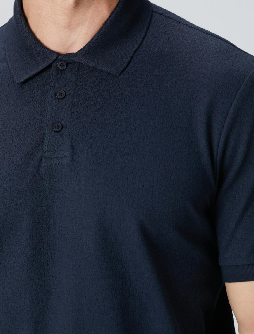 Network Erkek Lacivert Polo Yaka Düğmeli Jakarlı T-shirt Network Erkek Lacivert Polo Yaka Düğmeli Jakarlı T-shirt