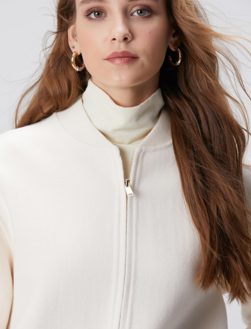 Network Kadın Limited Kırık Beyaz Yün Mont