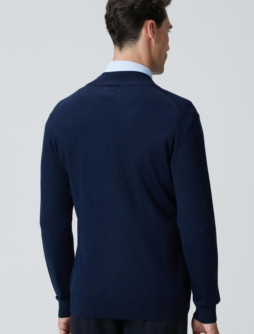 Network Erkek Lacivert Yün Karışımlı Triko Hırka Network Erkek Lacivert Yün Karışımlı Triko Hırka