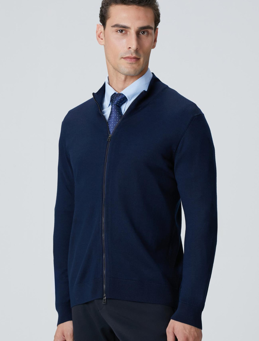 Network Erkek Lacivert Yün Karışımlı Triko Hırka Network Erkek Lacivert Yün Karışımlı Triko Hırka