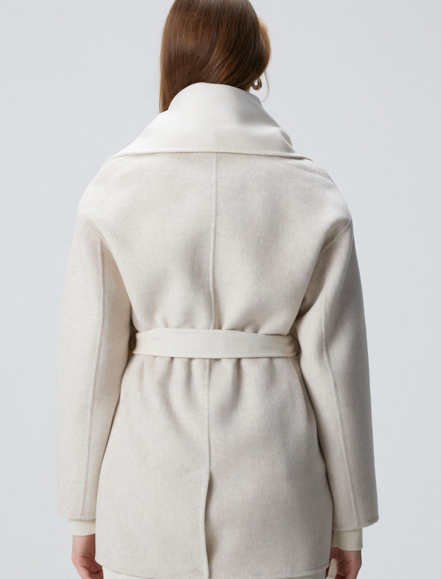 Network Kadın Limited Bej Melanj Handmade Yün Kaban Network Kadın Limited Bej Melanj Handmade Yün Kaban